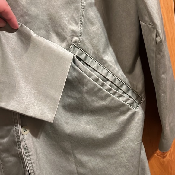 Isda & Co. Sage Green Cotton Blend Super Soft Trench Jacket - Picture 6 of 8